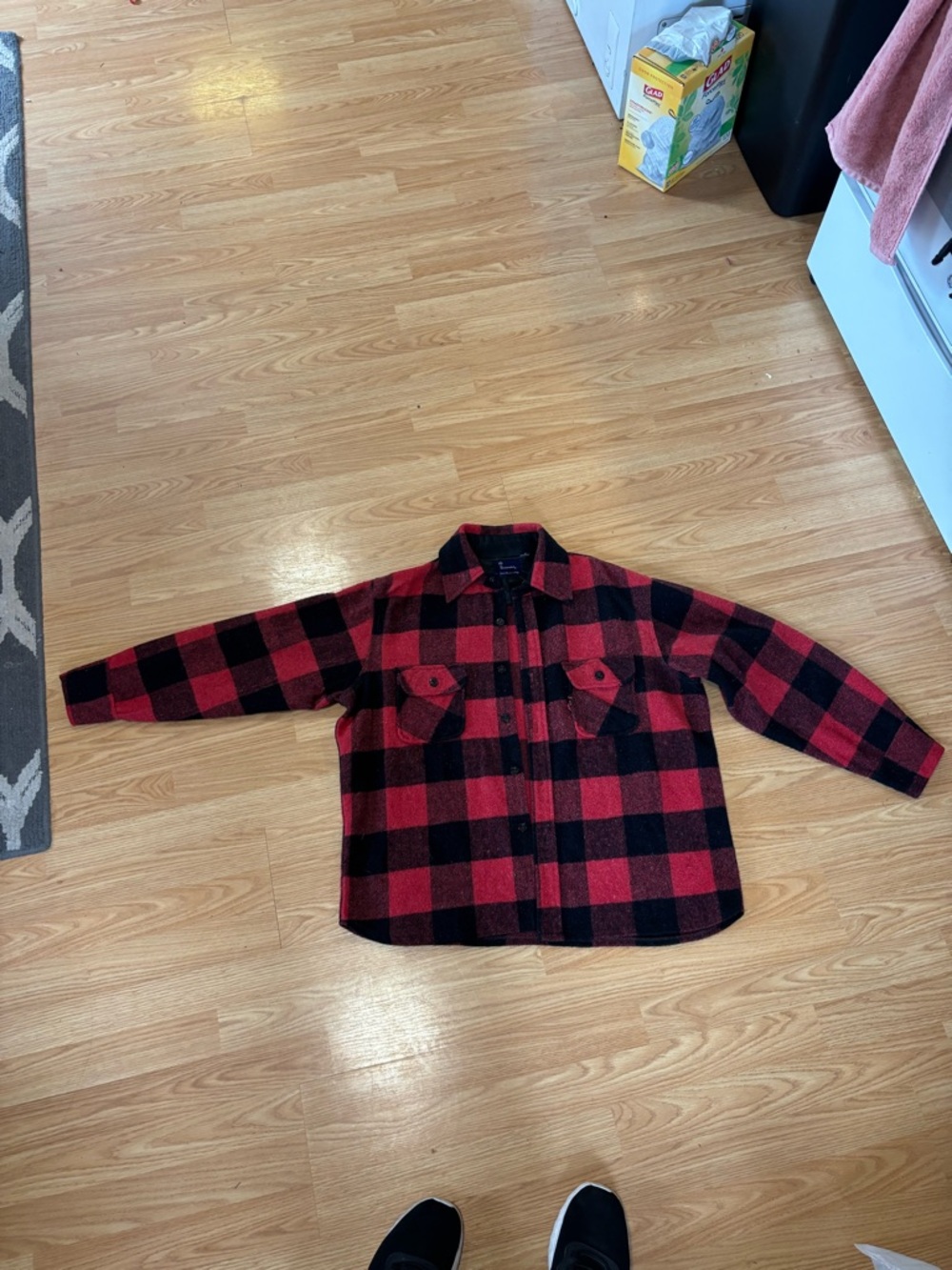 Vintage Buffalo Plaid Shirt Jacket Brewster